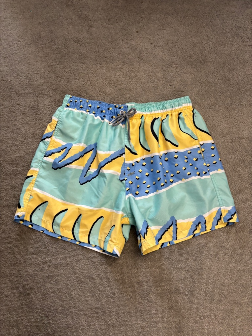 Boardies Fresh Prince III 80s 90s Geometric Print Swim Trunks
